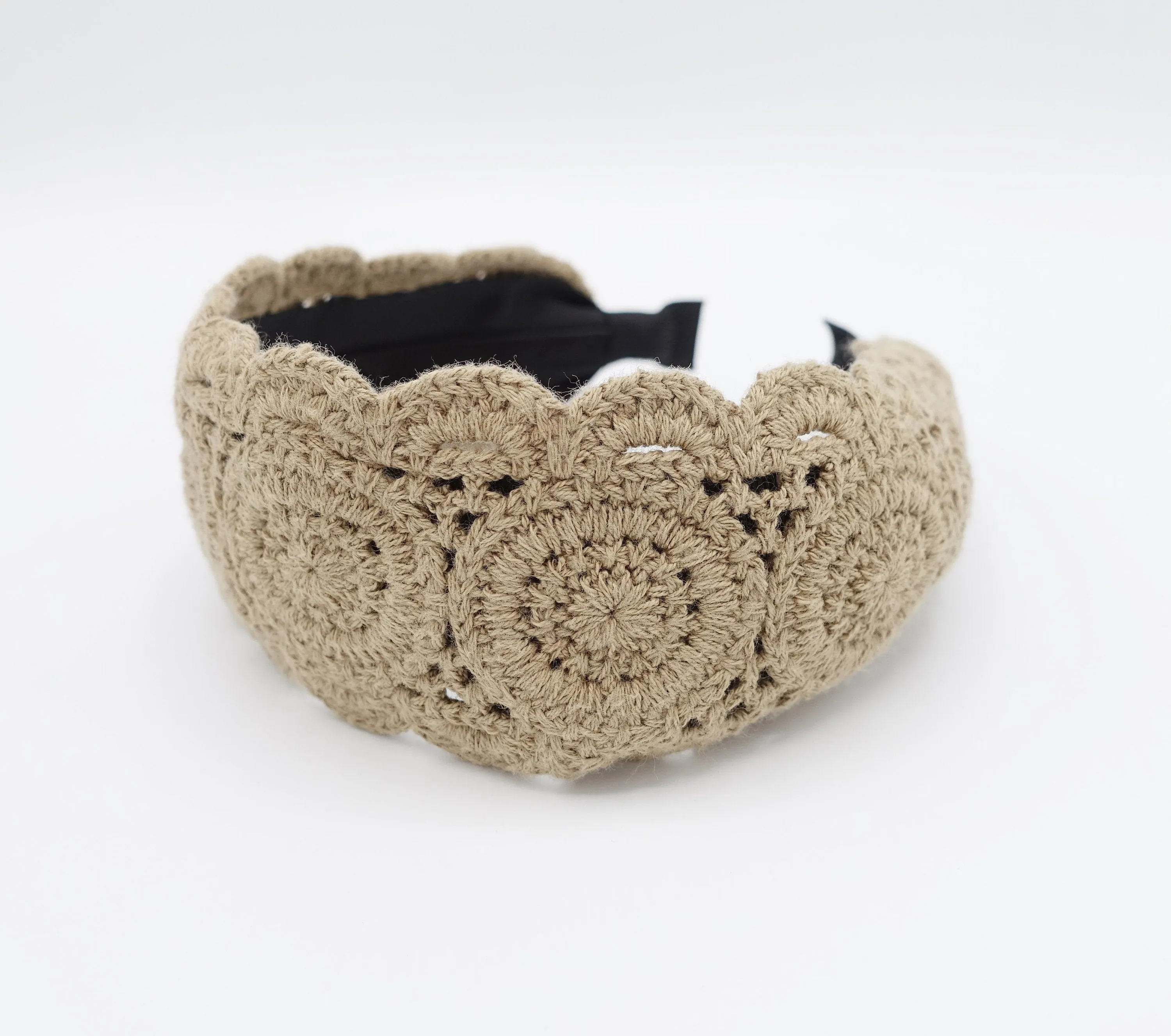 crochet circle pattern headband for women