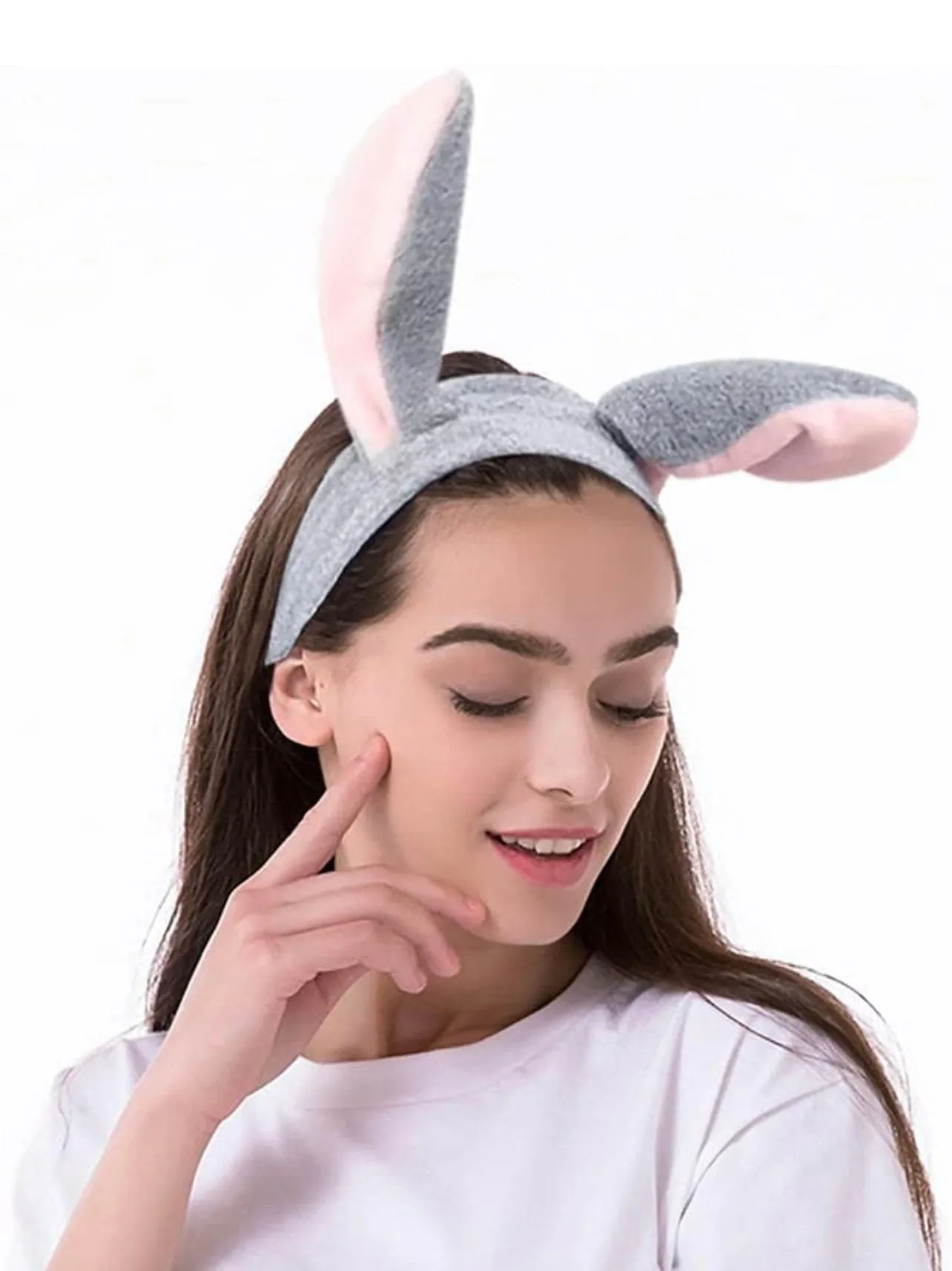 Cute Bunny Ears Headband Rabbit Face Wash Headbands Makeup Hair Band Cute Head Band