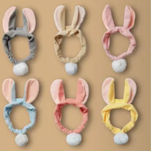 Cute Bunny Ears Headband Rabbit Face Wash Headbands Makeup Hair Band Cute Head Band