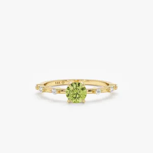 Dainty Peridot and Diamond Engagement Ring, Belinda