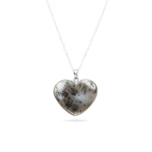 Dendritic Opal Heart Necklace