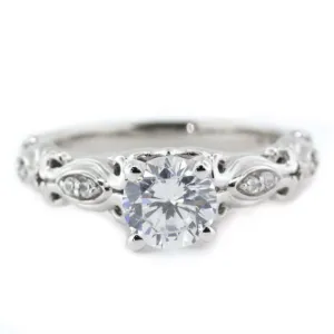 Diamond Accented Moissanite Engagement Ring - Whimsical