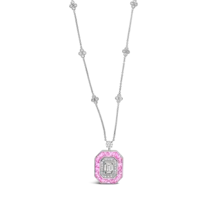 Diamond & Pink Sapphire Necklace