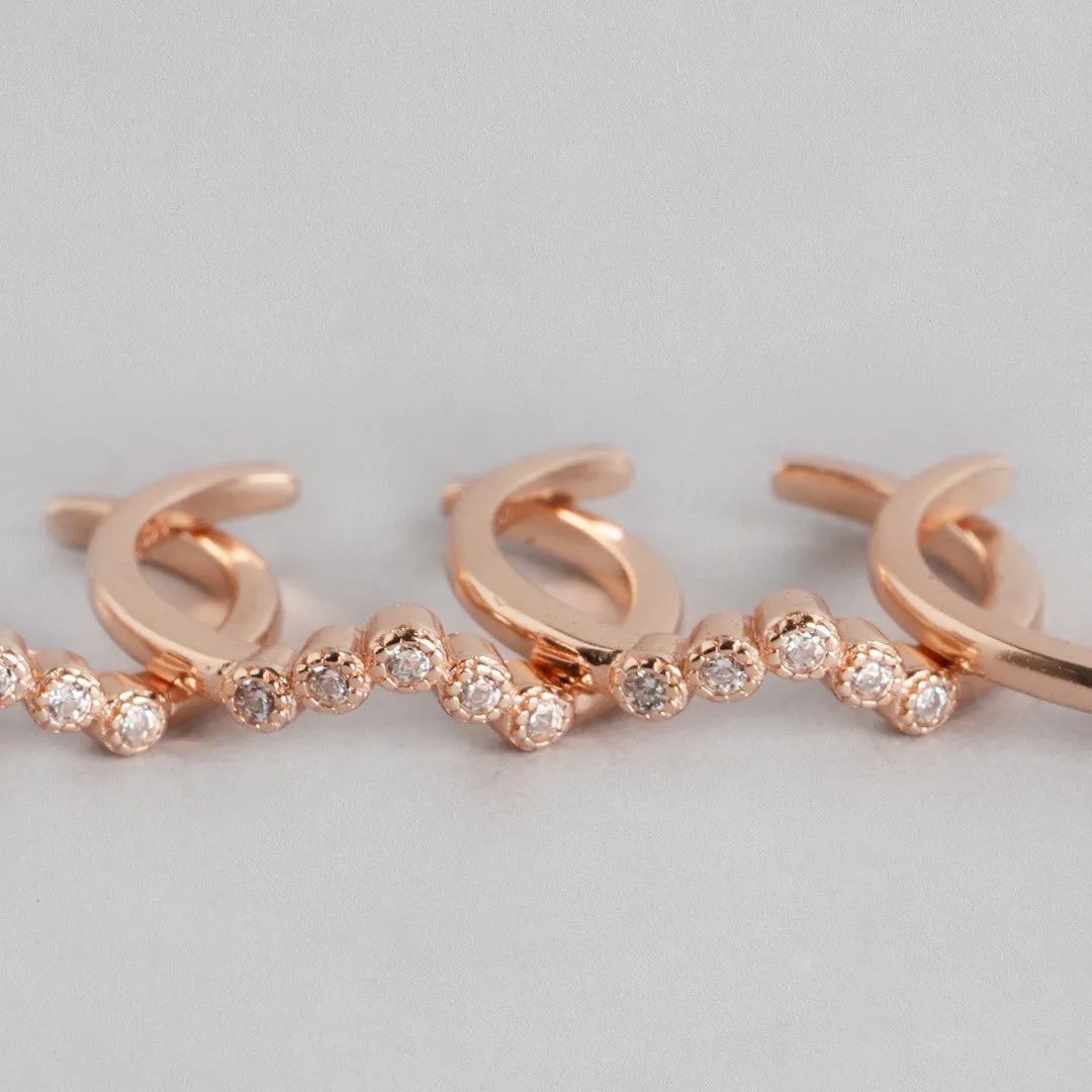 Dreamy Wishbone Rose Gold 925 Silver Toe Ring Combo