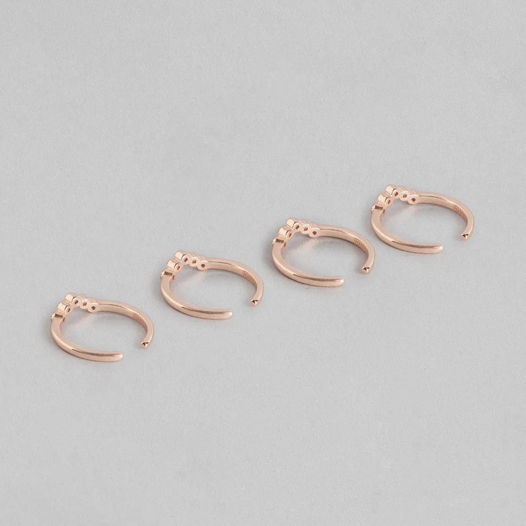 Dreamy Wishbone Rose Gold 925 Silver Toe Ring Combo