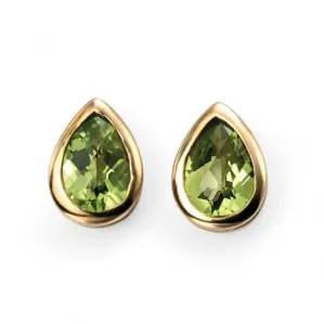 Elements Peridot Checkerboard Teardrop Studs GE489GZ475