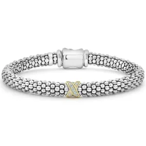 Embrace Single Station X Two-Tone Diamond Bracelet | 6mm