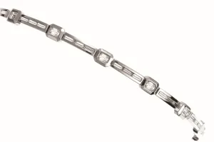 Emerald Cut & Baguette Diamond Bracelet