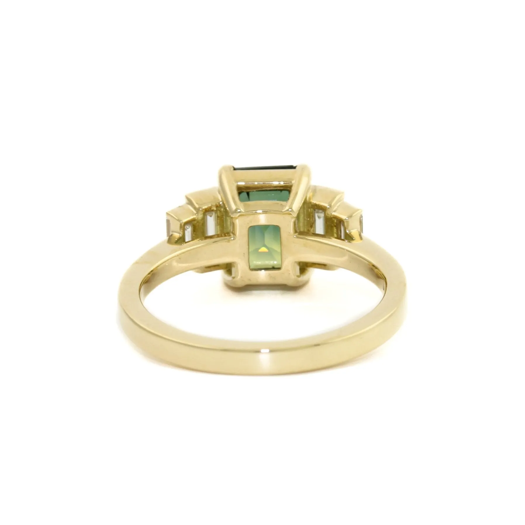 Emerald-Cut Sapphire x Diamond Engagement Ring