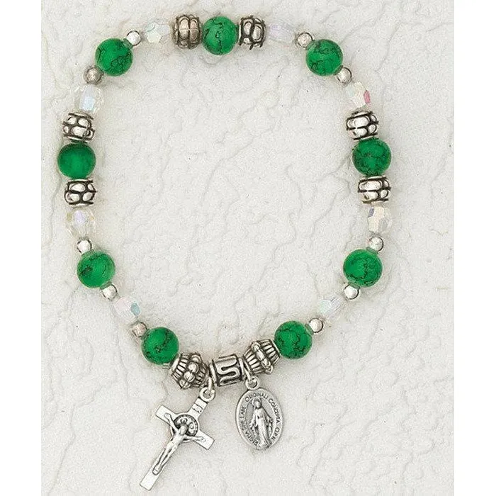 Emerald - Italian Faux Birthstone Stretch Bracelet