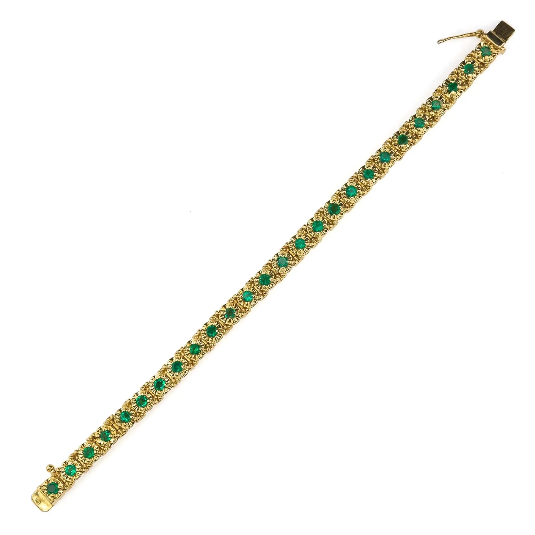 Emerald Tennis Bracelet in 18K Yellow Gold