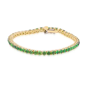 ESTATE 18K YELLOW GOLD TSAVORITE BRACELET