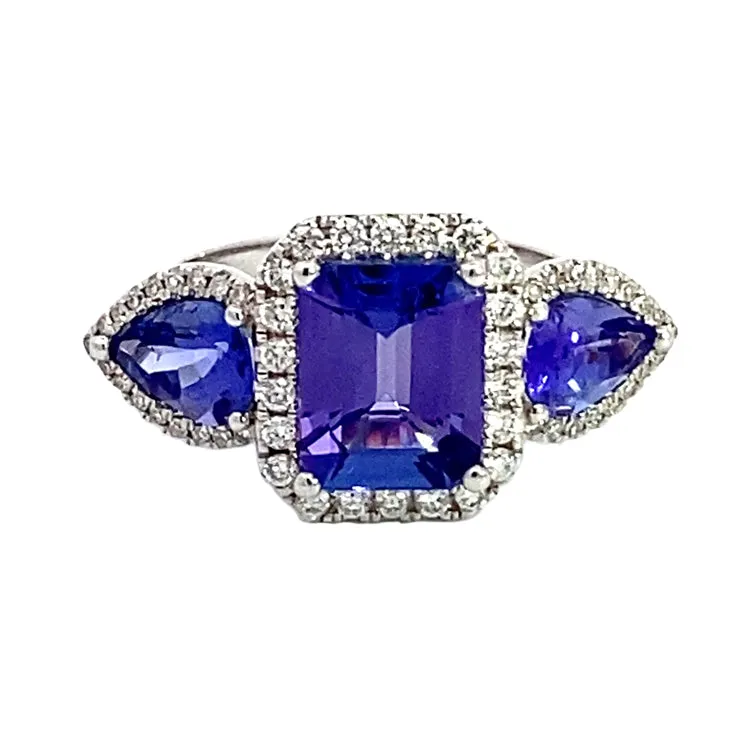 Estate Tanzanite and Diamond Ring, 14Kt