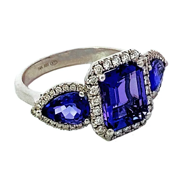 Estate Tanzanite and Diamond Ring, 14Kt