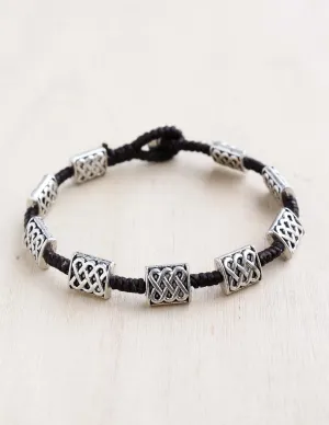 Etched Weave Alloy Bracelet