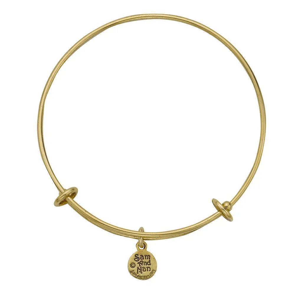 Expandable Gold Blank Bangle Bracelets. Medium or Large. Select Charms for Your Bracelet.