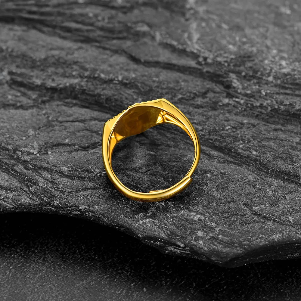 FaithHeart Initial Signet Ring For Unisex Wedding Band