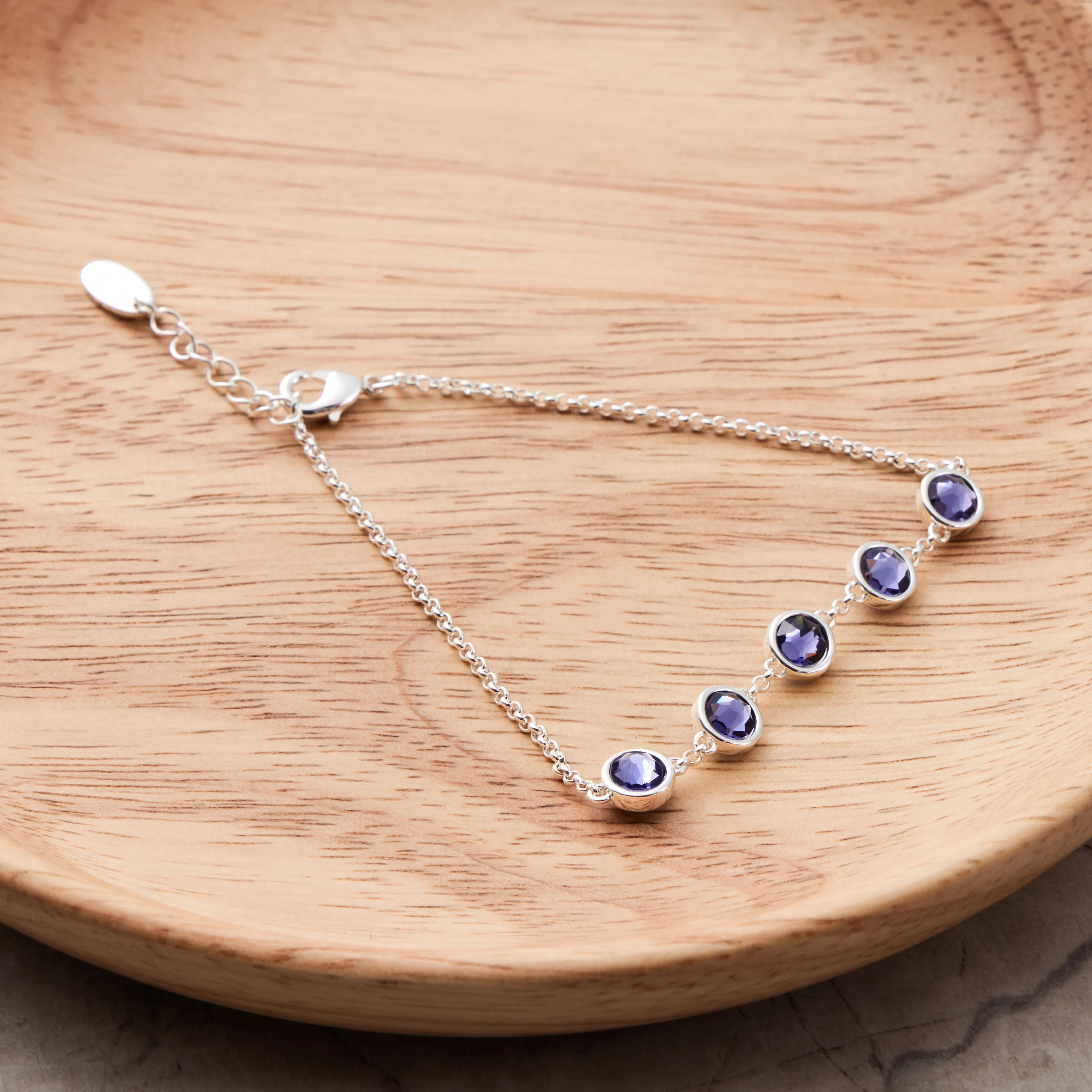 February Birthstone Bracelet Created with Amethyst Zircondia® Crystals