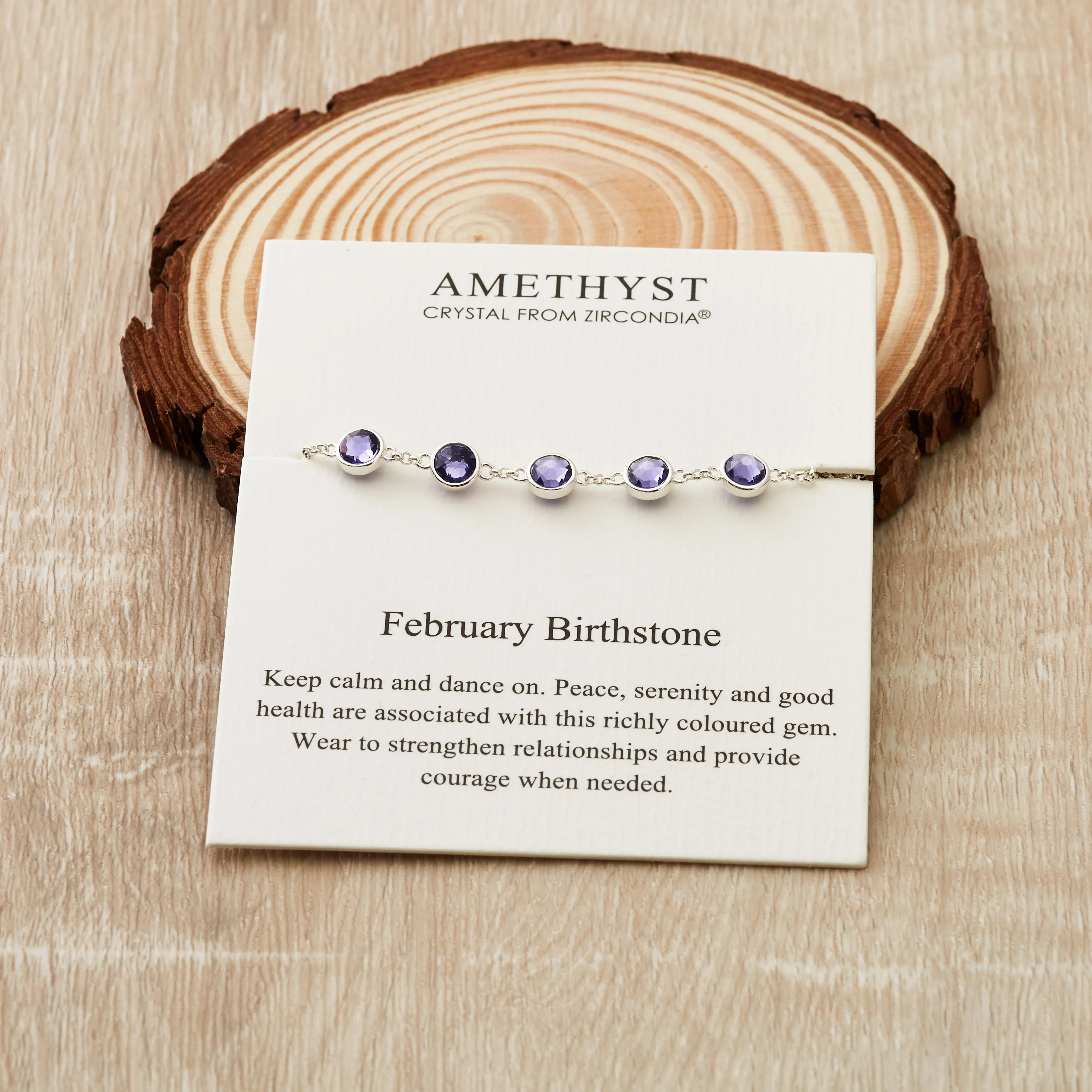 February Birthstone Bracelet Created with Amethyst Zircondia® Crystals