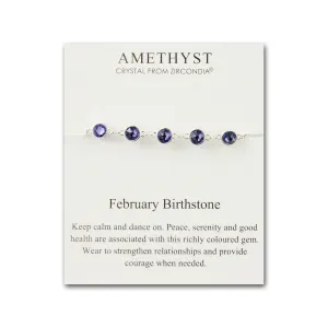 February Birthstone Bracelet Created with Amethyst Zircondia® Crystals