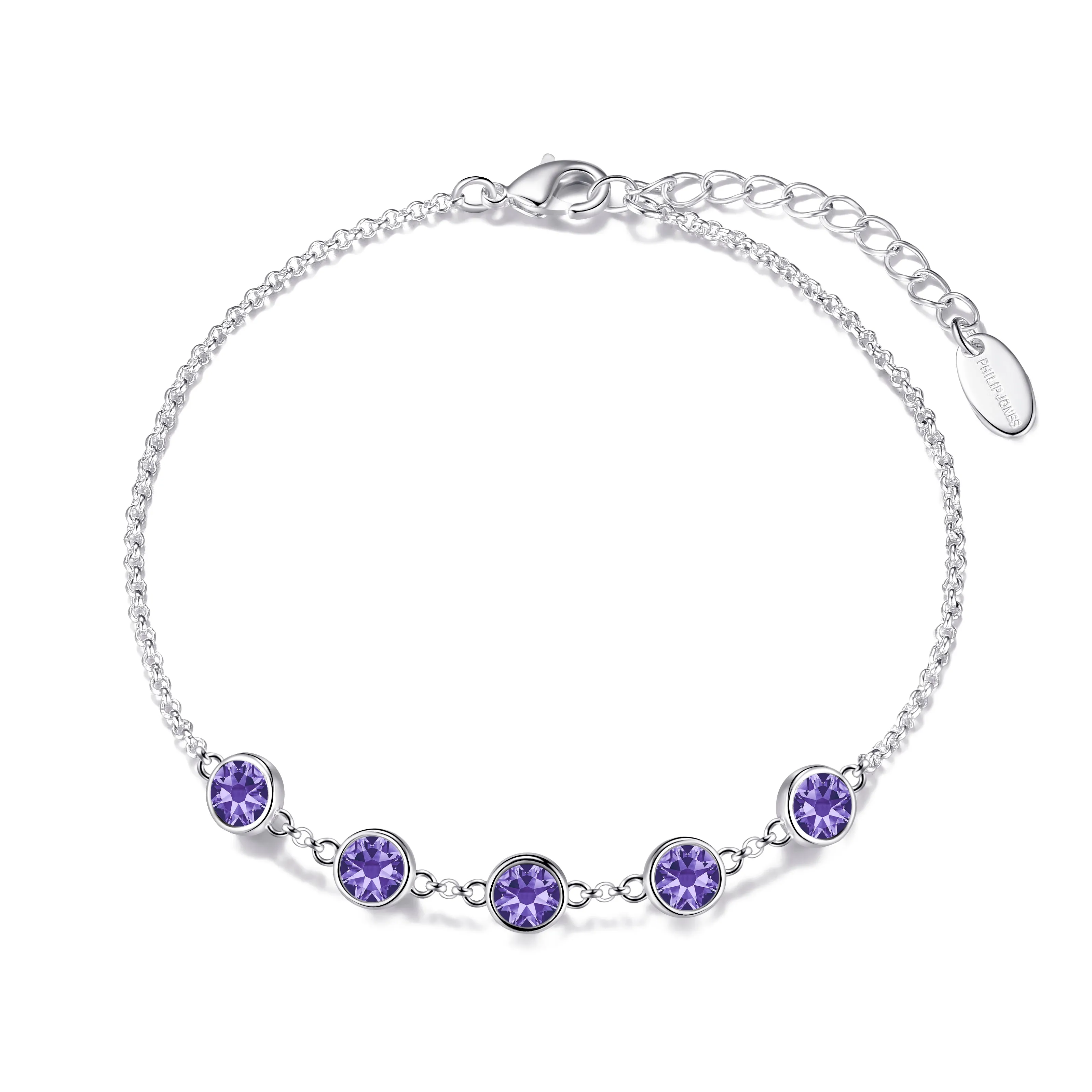 February Birthstone Bracelet Created with Amethyst Zircondia® Crystals