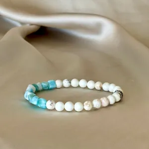 Flow Gemstone Bracelet with Larimar and Magnesite beads