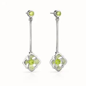 Forbidden Spring Drop Earrings - Sterling Silver - Peridot