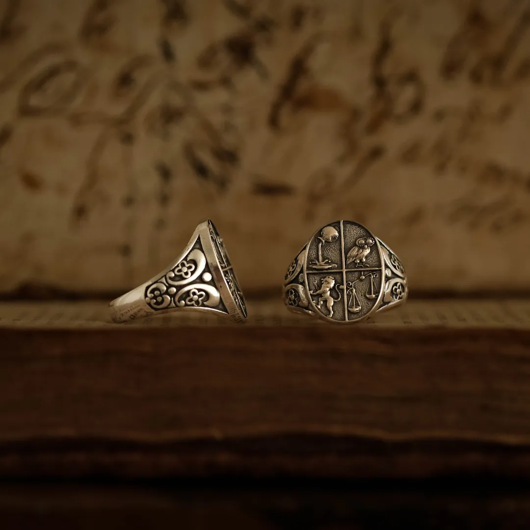 Four Virtues Signet Ring