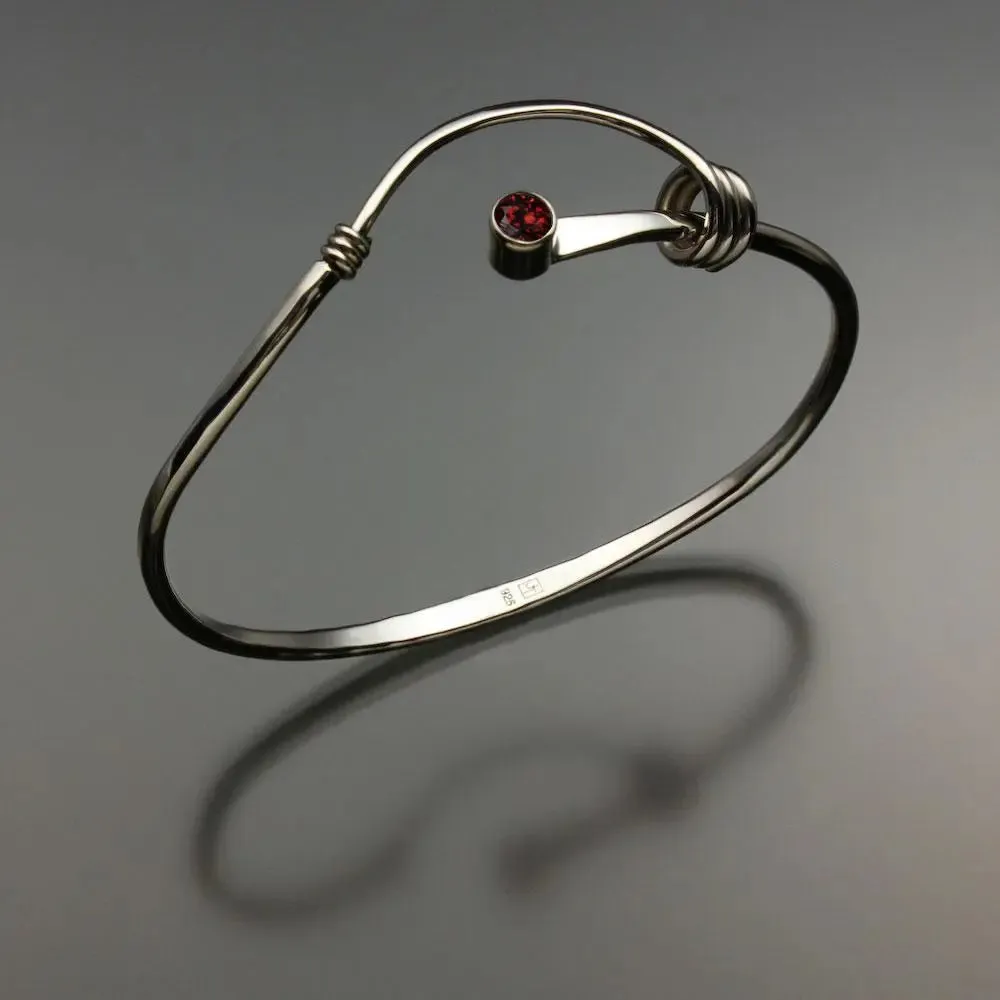 Garnet Bracelet BRA540GR Sterling Silver by John Tzelepis Jewelry