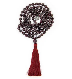 Garnet Jade Mala Beads Necklace - "I am Love"