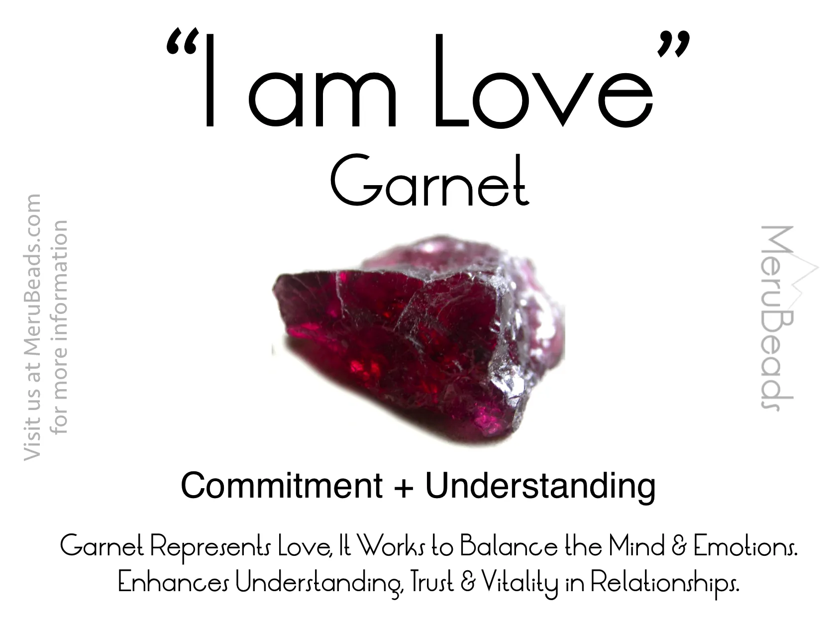 Garnet Jade Mala Beads Necklace - "I am Love"