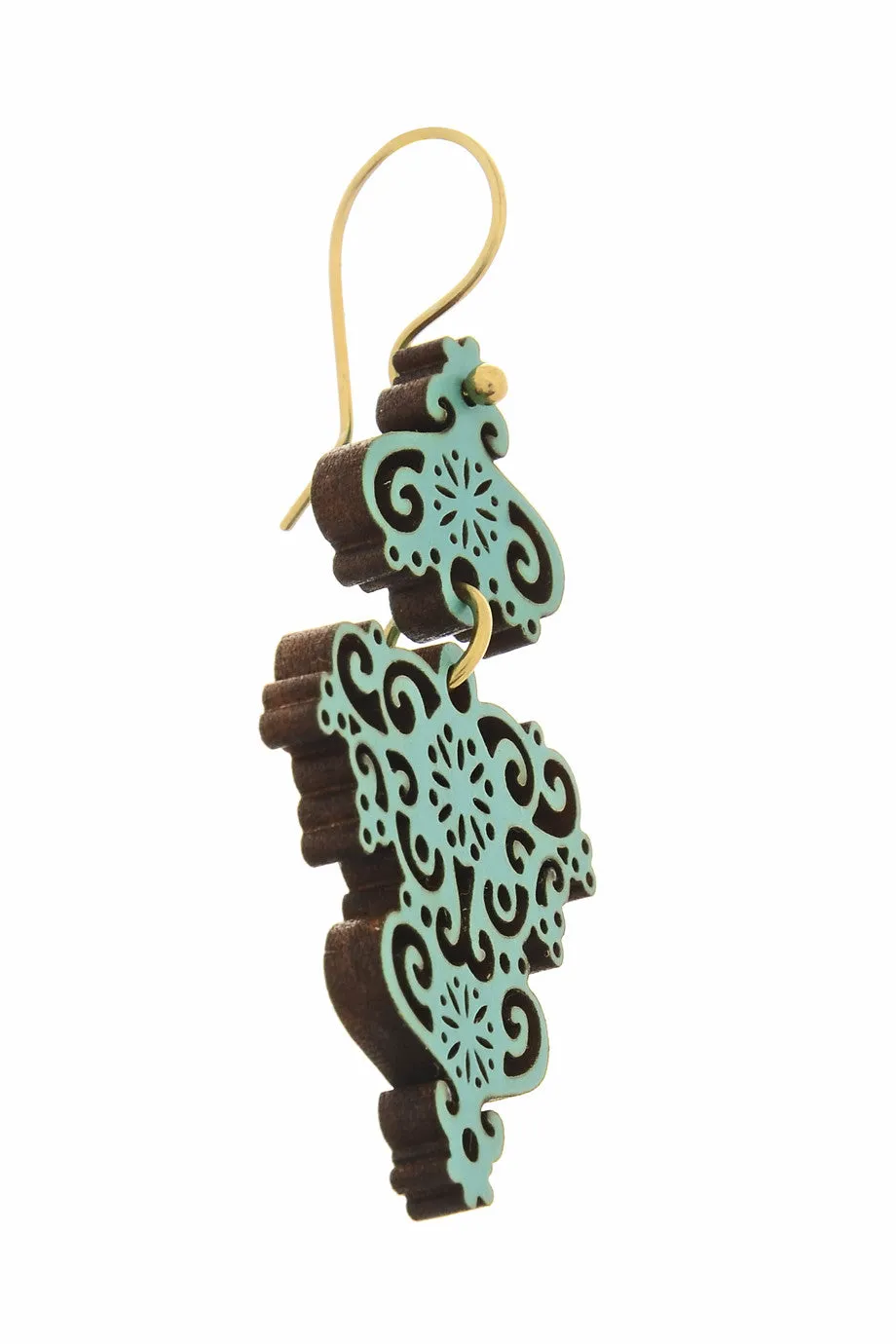 GASTOS Turquoise Wooden Earrings