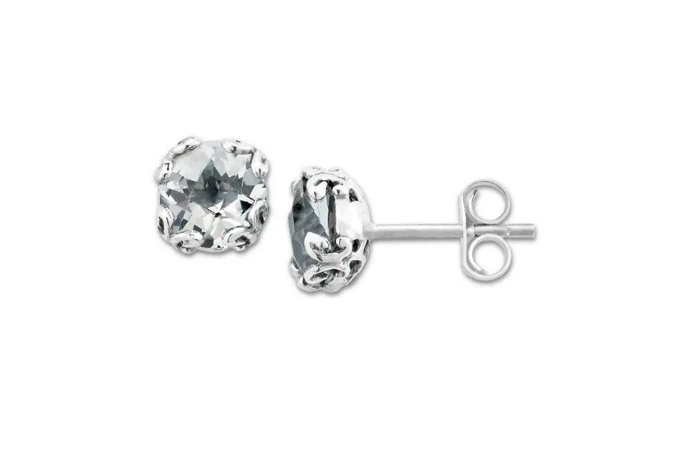 Genuine Sterling Silver Samuel B. Birthstone Glow Stud Earrings