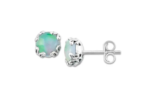 Genuine Sterling Silver Samuel B. Birthstone Glow Stud Earrings