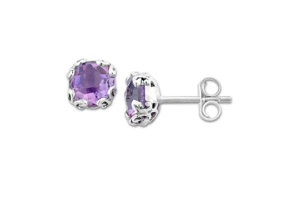 Genuine Sterling Silver Samuel B. Birthstone Glow Stud Earrings