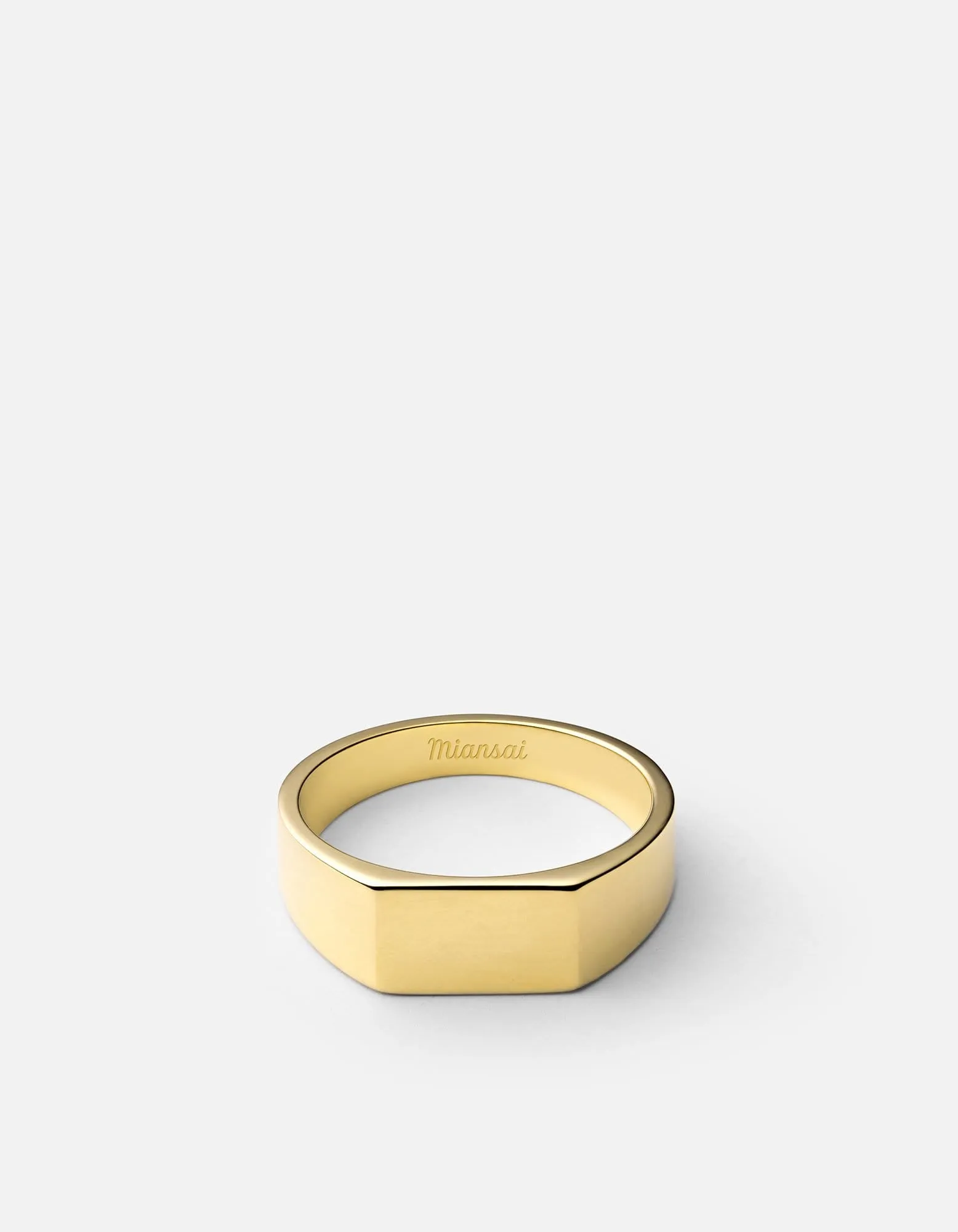 Geo Signet Ring, Gold Vermeil/3 Letters