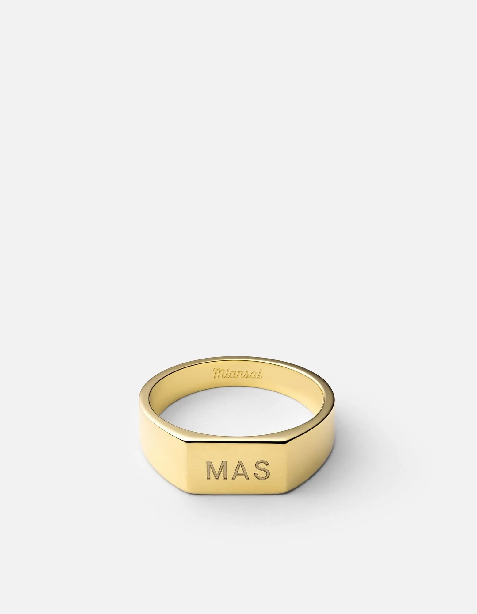 Geo Signet Ring, Gold Vermeil/3 Letters