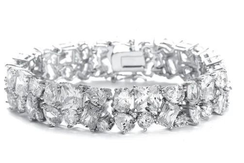 Gia Dramatic Multi-Stone Cluster Bridal Bracelet