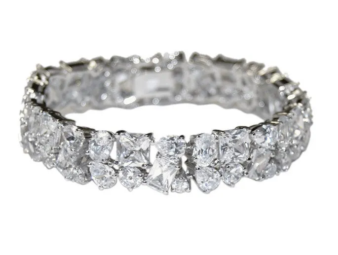 Gia Dramatic Multi-Stone Cluster Bridal Bracelet