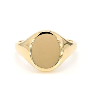 Gold Mini Signet Oval Ring