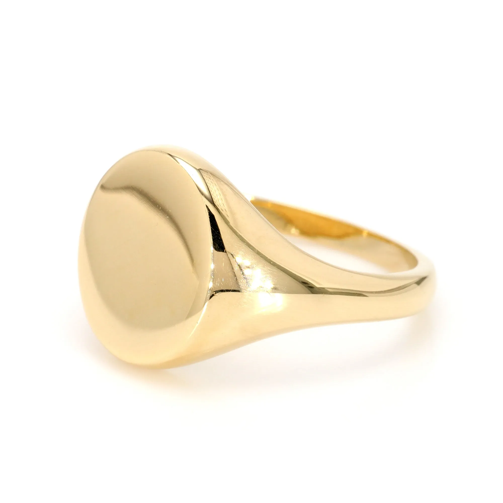 Gold Mini Signet Oval Ring