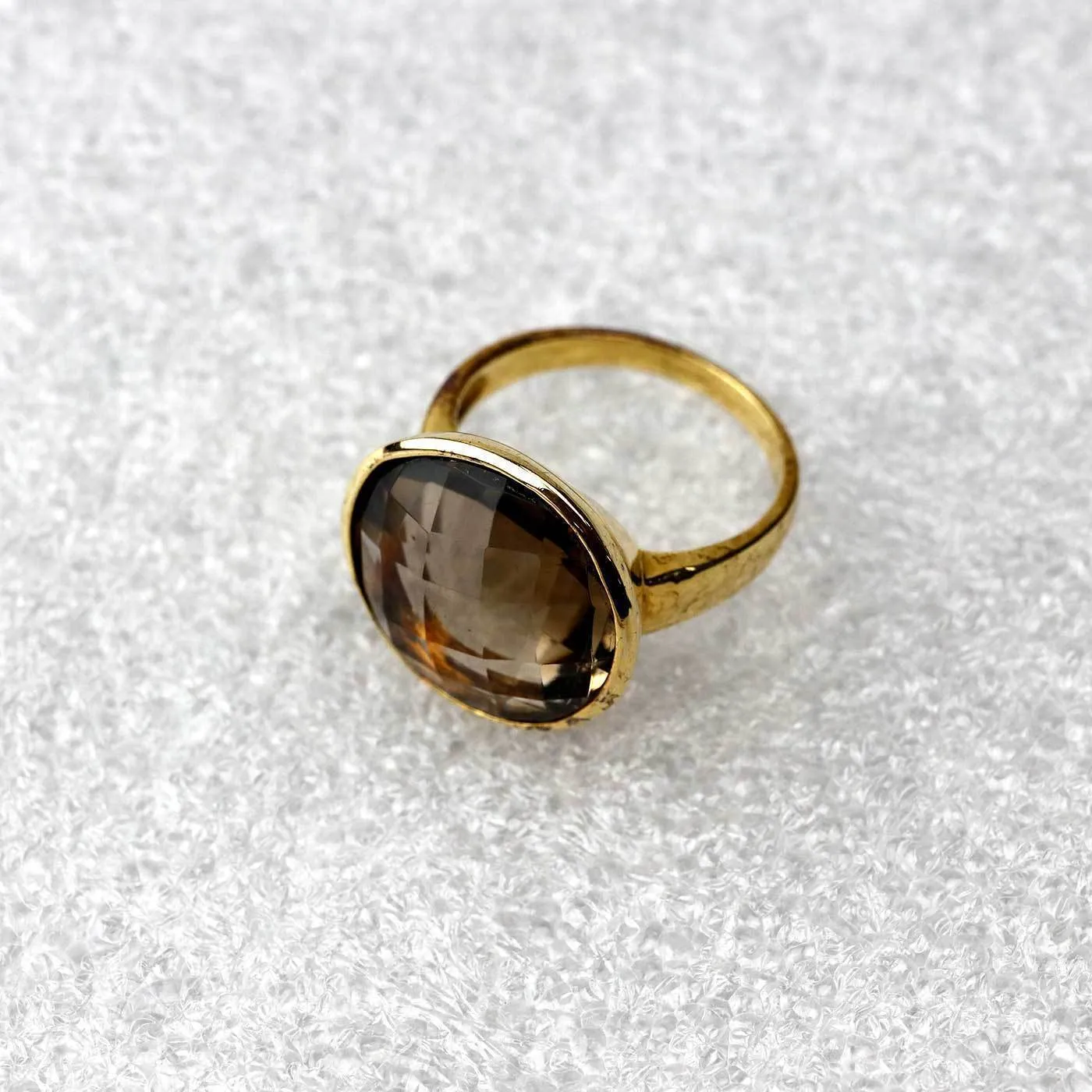 Gold Vermeil Smoky Quartz Ring