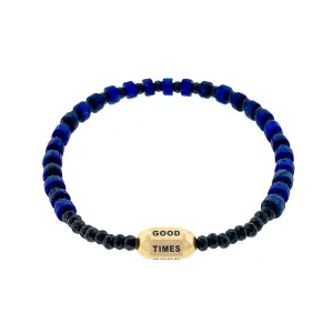 Good Times Hexagon Bolt Lapis Beaded Bracelet