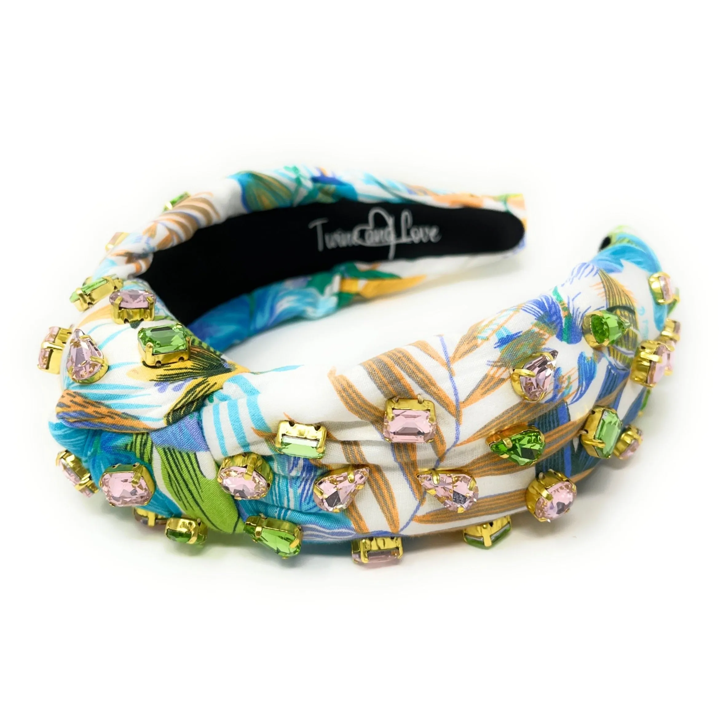 Hand Sewn Caribbean Jeweled Knot Headband