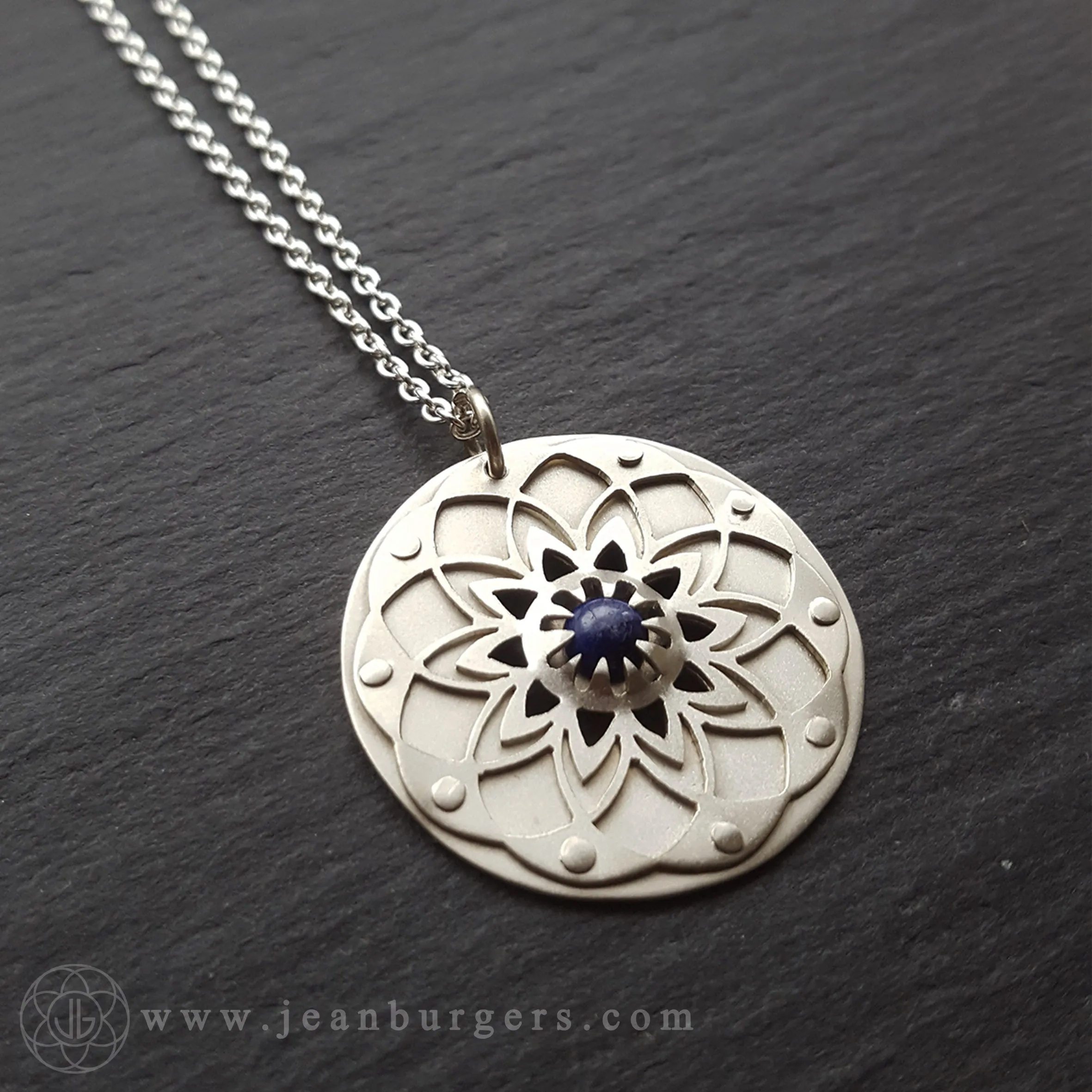 Handcut Lapis Lazuli Mandala Pendant