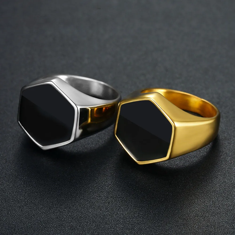 HEXAGON SIGNET RING