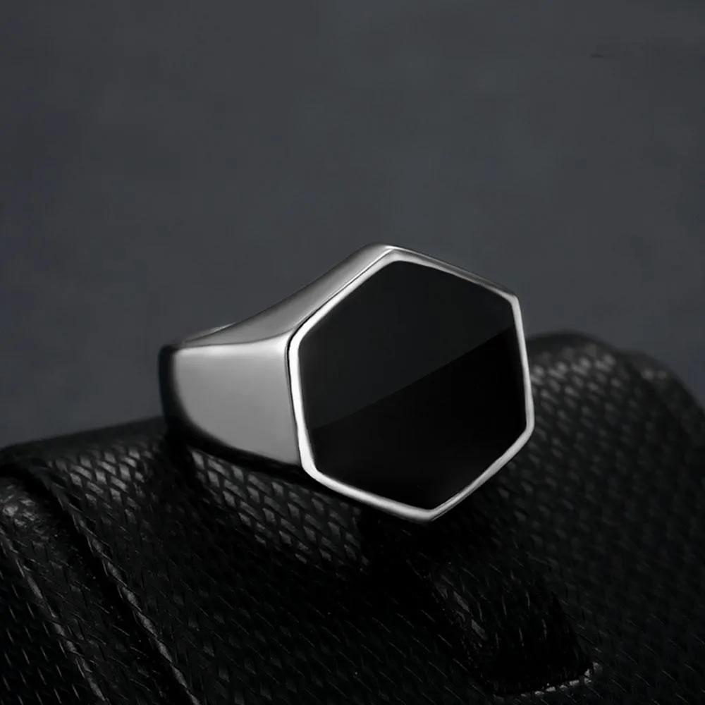 HEXAGON SIGNET RING