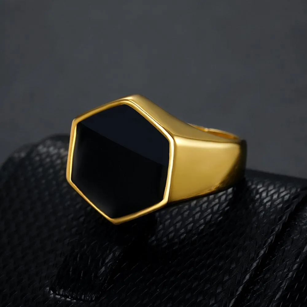 HEXAGON SIGNET RING