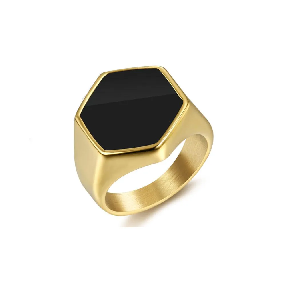 HEXAGON SIGNET RING