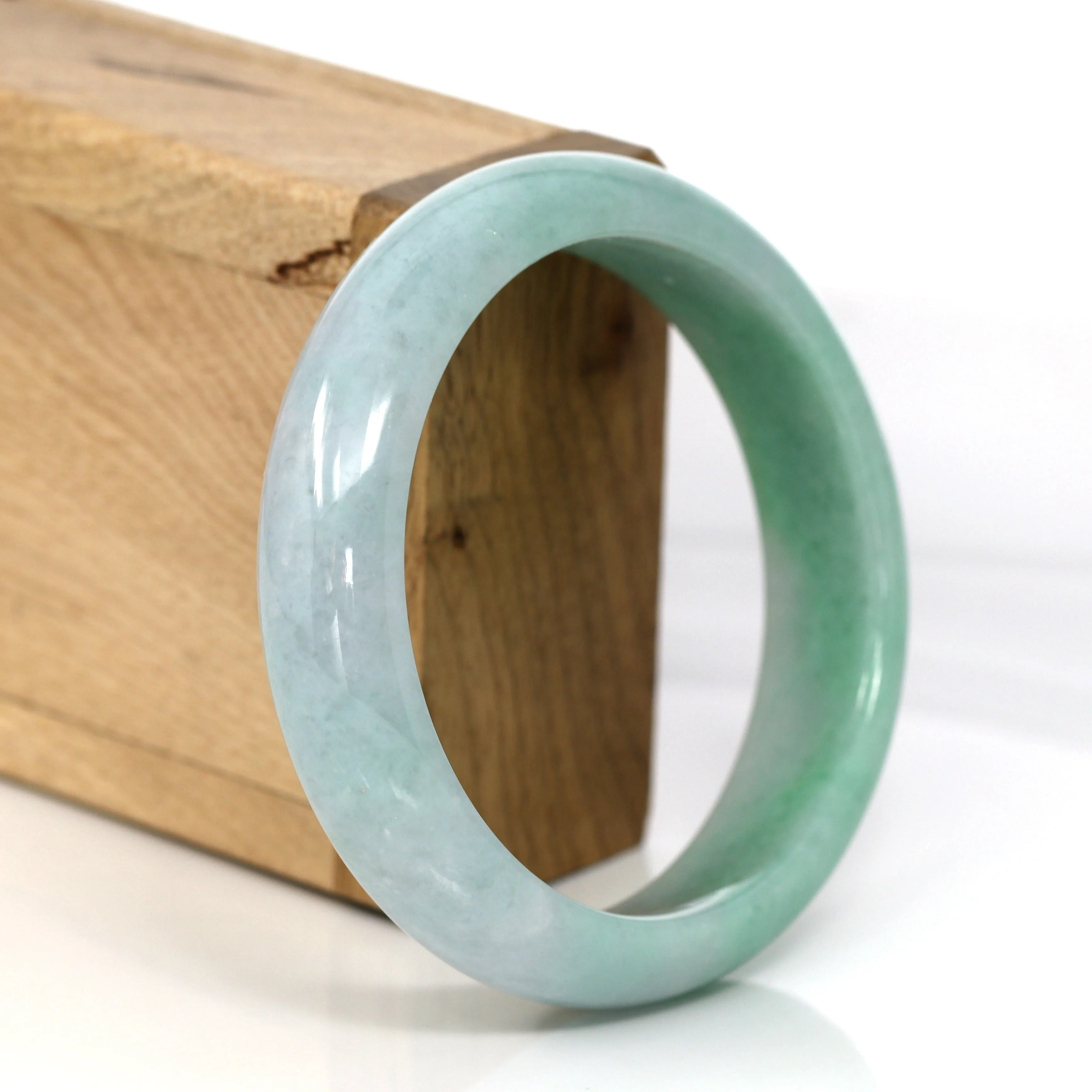 High-quality Green Natural Burmese Jadeite Jade Bangle (59.68 mm ) #296